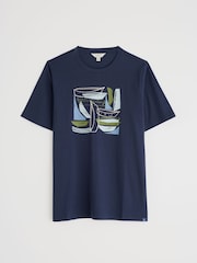 Seasalt Cornwall Blue Midwatch Cotton T-Shirt - Image 4 of 5