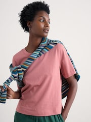 Seasalt Cornwall Pink Copseland T-Shirt in Cotton Jersey - Image 2 of 5