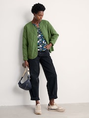 Seasalt Cornwall Blue Waterflow Short Sleeve Top - Image 3 of 5