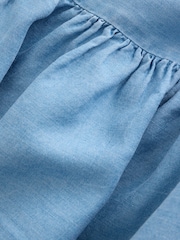 Mid Blue Denim Strappy Tiered Mini Dress - Image 6 of 6