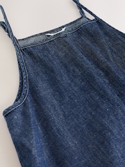 Niebieski indygo - Sukienka dżinsowa maxi typu slip dress N. Premium - Obraz 7 z 8