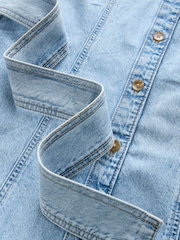 Bleach Blue Belted Midi Denim Shirt Dress - Image 7 of 8