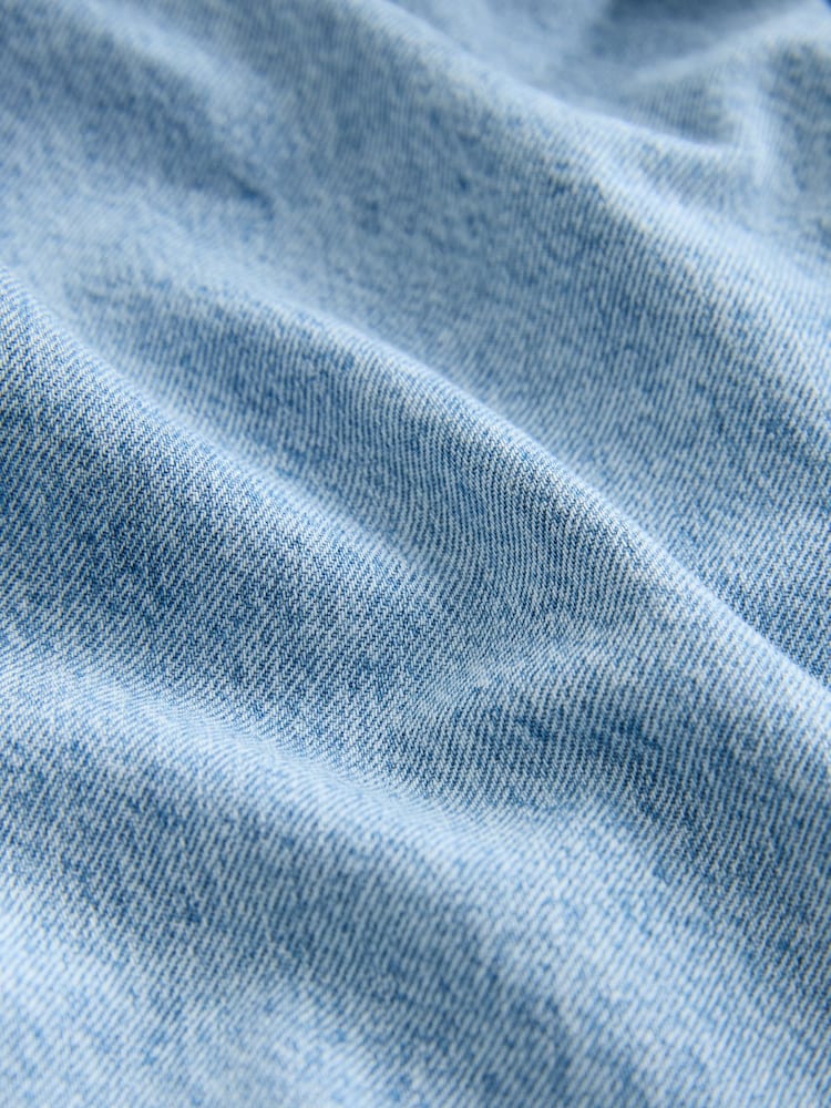 Bleach Blue Belted Midi Denim Shirt Dress - Image 8 of 8