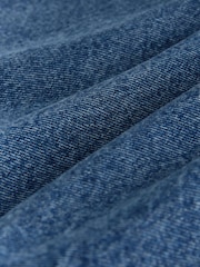 Mid Blue Short Sleeve Utility Denim Mini Dress - Image 8 of 8