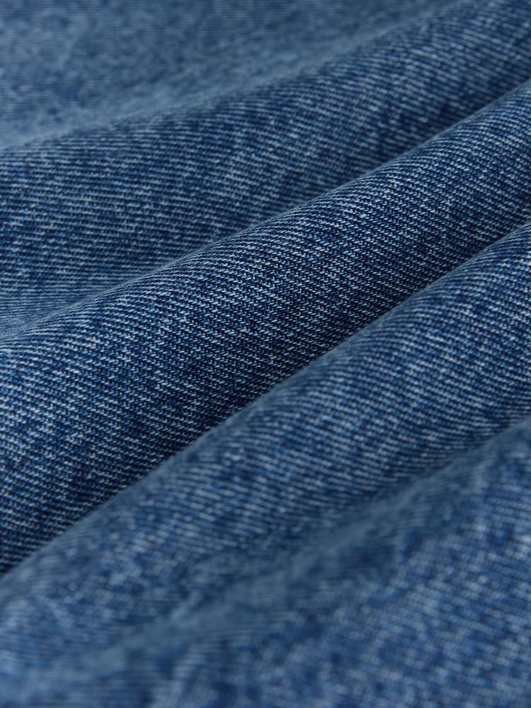 Mid Blue Short Sleeve Utility Denim Mini Dress - Image 8 of 8 Mid Blue Short Sleeve Utility Denim Mini Dress - Image 8 of 8