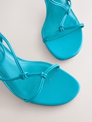 Teal Blue Forever Comfort Leather Strappy Heeled Sandals - Image 7 of 8