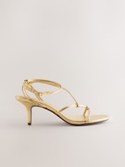 Gold Forever Comfort Leather Strappy Heeled Sandals - Image 1 of 5