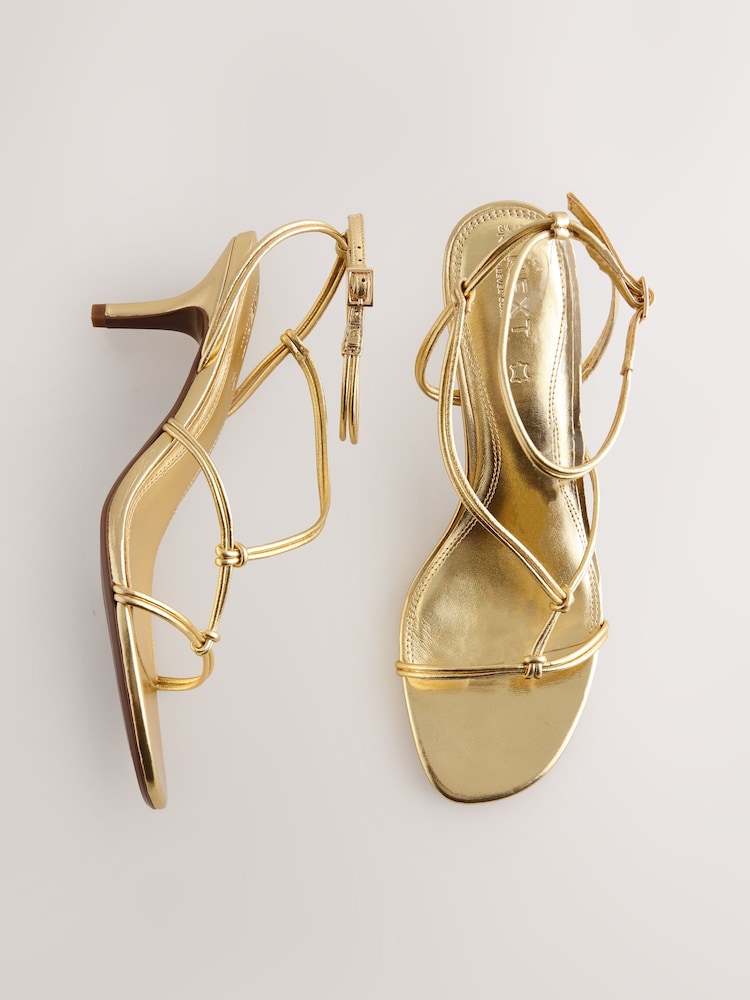 Gold Forever Comfort Leather Strappy Heeled Sandals - Image 2 of 5