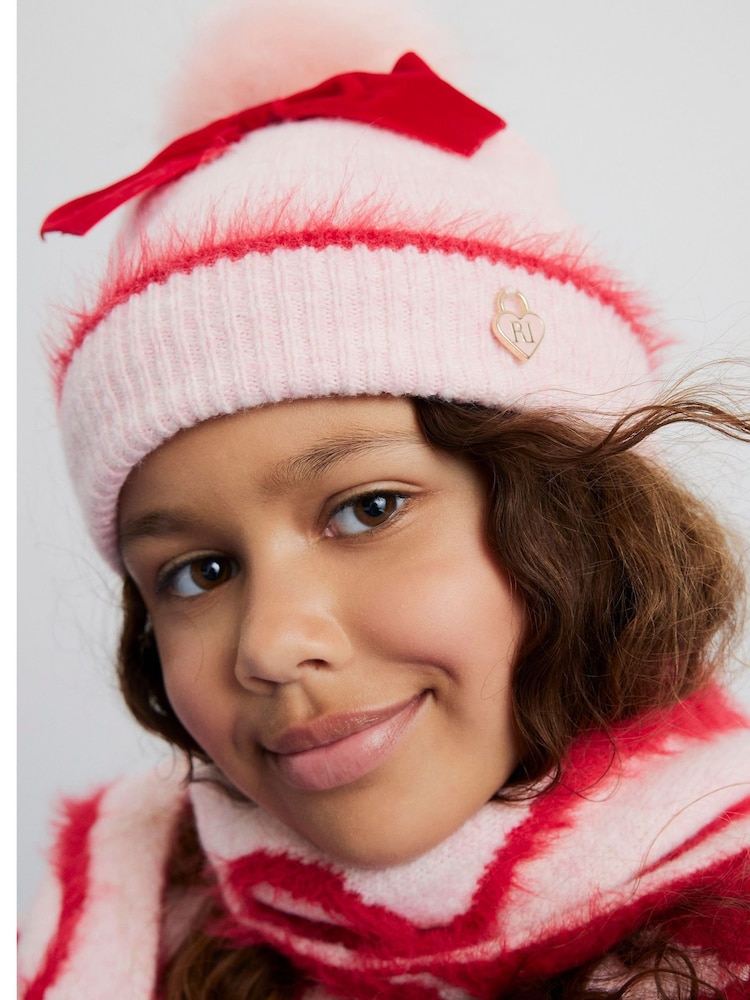 River Island Pink Girls 3D Bow Beanie - Image 4 of 4 River Island Pink Girls 3D Bow Beanie - Image 4 of 4