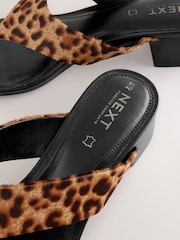 Leopard Print Forever Comfort® Leather Toe Post Block Heels - Image 10 of 10