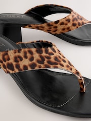 Leopard Print Forever Comfort® Leather Toe Post Block Heels - Image 9 of 10