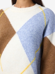 Noisy May White Argyle Knit - Image 3 of 4