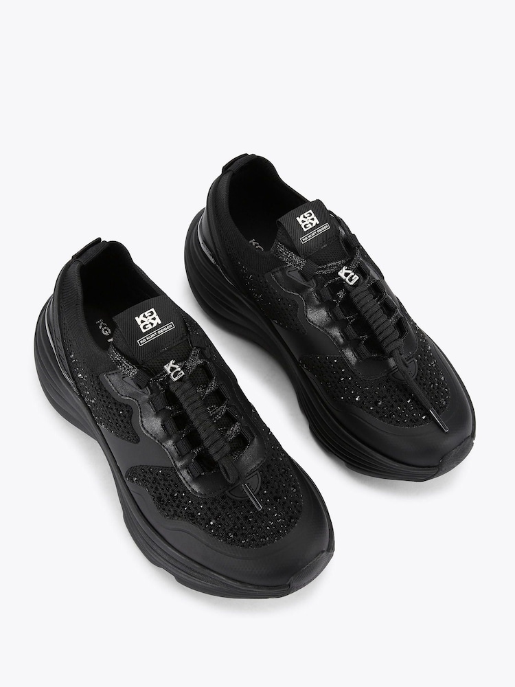 KG Kurt Geiger Lotta Gem Black Trainers - Image 2 of 4 KG Kurt Geiger Lotta Gem Black Trainers - Image 2 of 4