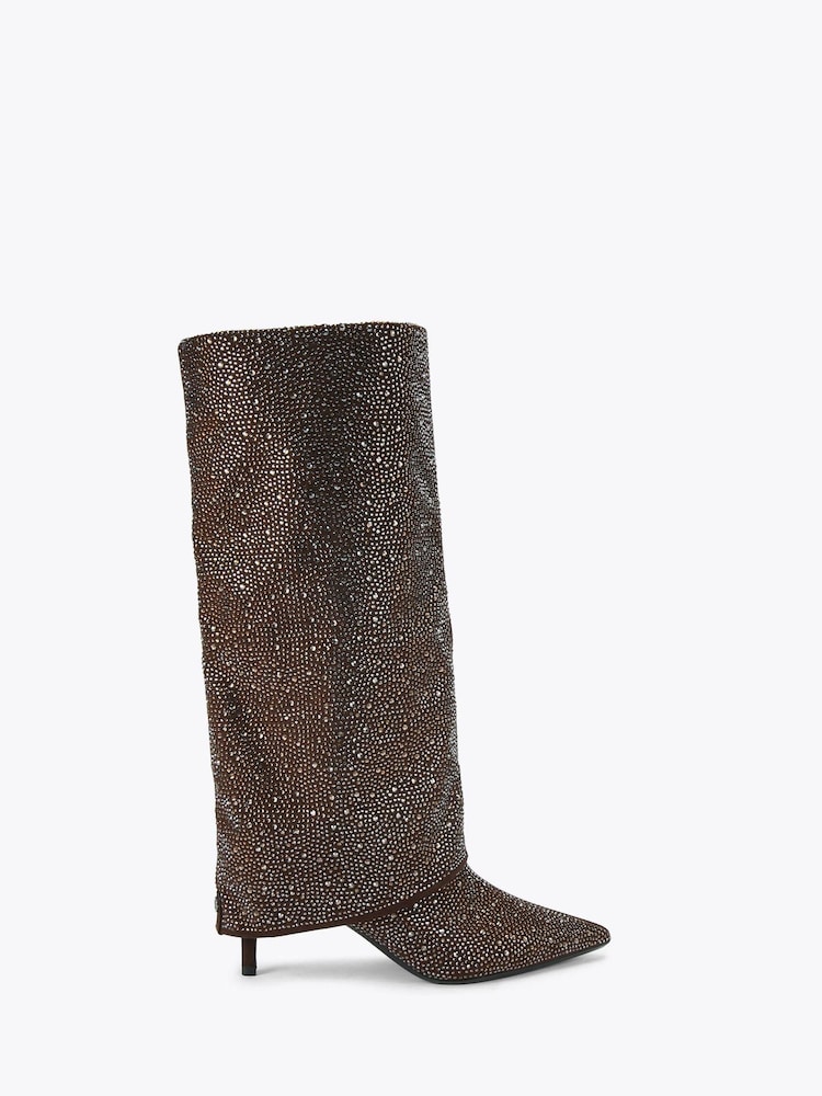 KG Kurt Geiger Brown High Leg Gem Boots - Image 1 of 4