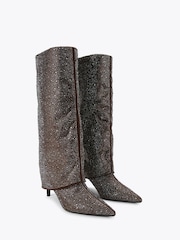 KG Kurt Geiger Brown High Leg Gem Boots - Image 2 of 4