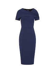 Hot Squash Blue Cape Bodycon Dress - Image 6 of 6