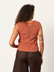 FatFace Rust Brown Palm Pattern Tank - Image 2 of 6