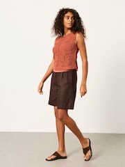 FatFace Rust Brown Palm Pattern Tank - Image 5 of 6