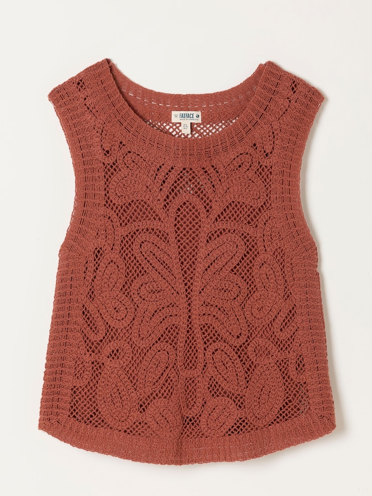 FatFace Rust Brown Palm Pattern Tank - Image 6 of 6 FatFace Rust Brown Palm Pattern Tank - Image 6 of 6