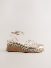 Gold Forever Comfort Strappy Flatform Wedge - Image 6 of 10