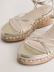 Gold Forever Comfort Strappy Flatform Wedge - Image 9 of 10