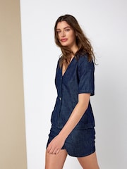 Rinse Blue Short Sleeve Waistcoat Top - Image 3 of 5
