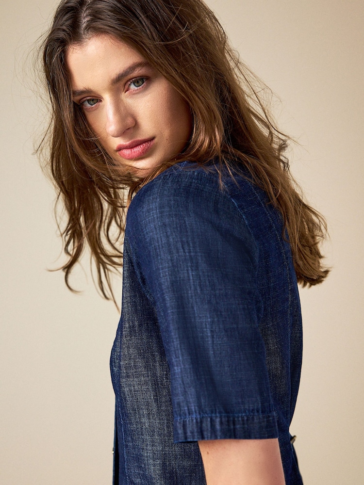 Rinse Blue Short Sleeve Waistcoat Top - Image 5 of 5