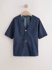 Синий - Жилет с короткими рукавами - Изображение 6 9