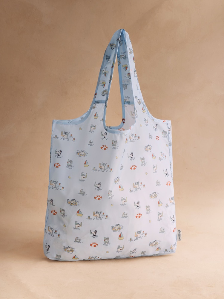 Cath Kidston Blue Stanley Print Foldaway Shopper Bag - Image 1 of 3