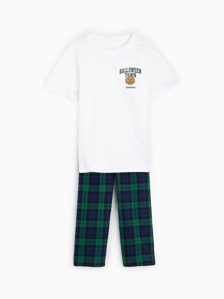 Personalised Sl Pumpkin Halloween Pyjamas By Stitchstyle - Image 1 of 6 Personalised Sl Pumpkin Halloween Pyjamas By Stitchstyle - Image 1 of 6