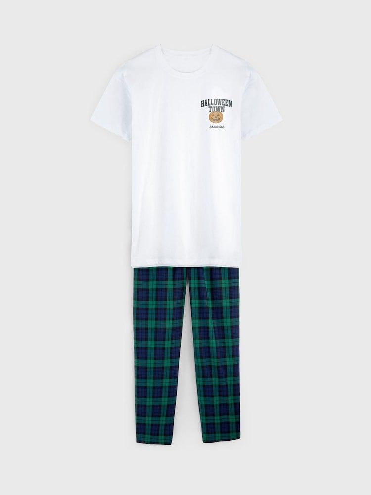 Personalised  Sl Pumpkin Halloween Pyjamas By Stitchstyle - Image 1 of 6