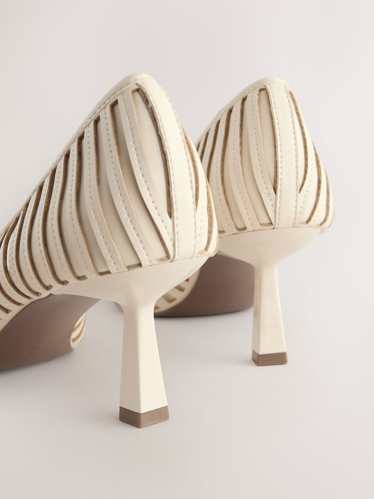 Bone Forever Comfort® Striped Cutout Court Heels - Image 10 of 10 Bone Forever Comfort® Striped Cutout Court Heels - Image 10 of 10