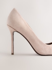 Nude Suede Pointed Toe Court Shoes - Image 7 of 9