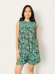 FatFace Elle Teal Blue Batik Blouse - Image 1 of 7