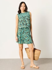 FatFace Elle Teal Blue Batik Blouse - Image 3 of 7