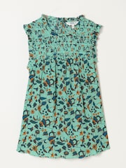 FatFace Elle Teal Blue Batik Blouse - Image 7 of 7