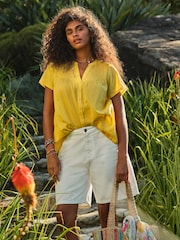 FatFace Letty Yellow Embroidered Blouse - Image 1 of 7