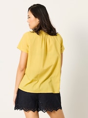 FatFace Letty Yellow Embroidered Blouse - Image 3 of 7