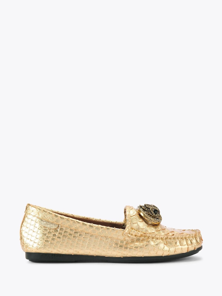 Kurt Geiger London Gold Chelsea Moccasin Pumps - Image 1 of 3 Kurt Geiger London Gold Chelsea Moccasin Pumps - Image 1 of 3