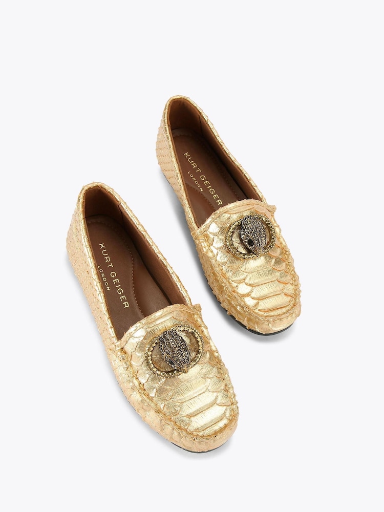 Kurt Geiger London Gold Chelsea Moccasin Pumps - Image 2 of 3 Kurt Geiger London Gold Chelsea Moccasin Pumps - Image 2 of 3