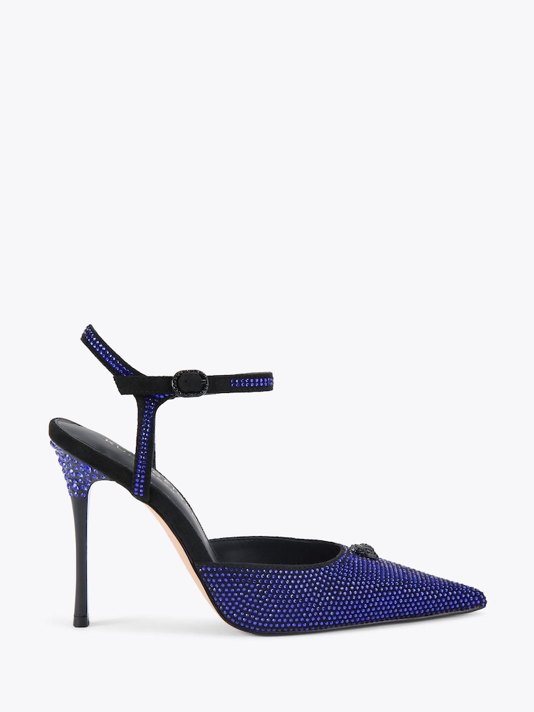 Kurt Geiger London Blue Eagle Point Ankle Strap Shoes - Image 2 of 4 Kurt Geiger London Blue Eagle Point Ankle Strap Shoes - Image 2 of 4