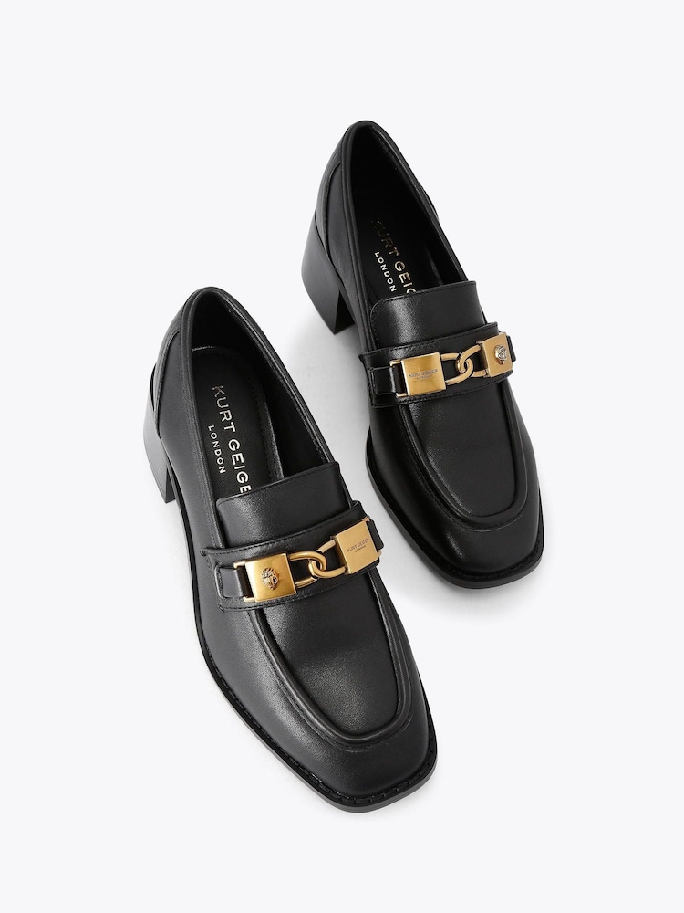 Kurt Geiger London Kingsley Heel Black Loafer Shoes - Image 2 of 4