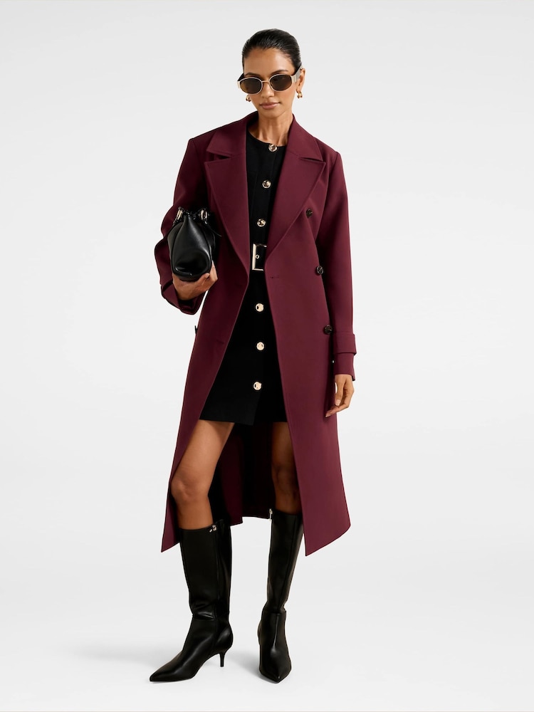 Forever New Red Lydia Petite Crepe Trench Coat - Image 1 of 5 Forever New Red Lydia Petite Crepe Trench Coat - Image 1 of 5