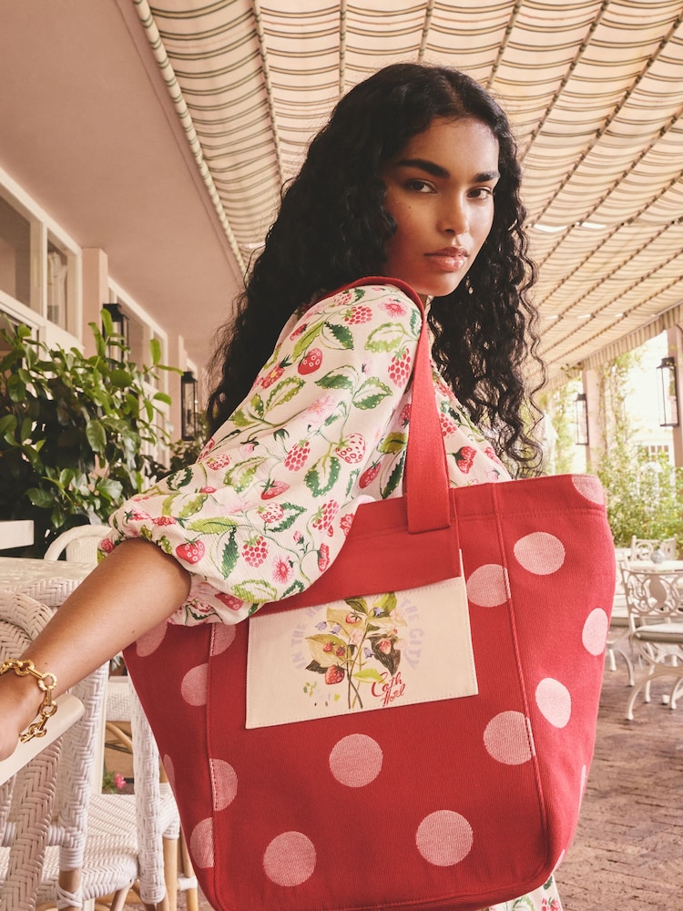 Cath Kidston Red Polka Dot Large Market Tote - Image 3 of 3