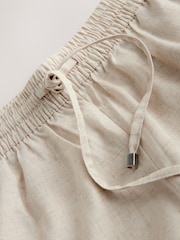 Neutral Pull On Wide Leg Trousers With Linen - Image 2 of 3