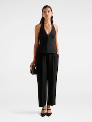 Forever New Black Felicity Barrel Leg Trousers - Image 1 of 5