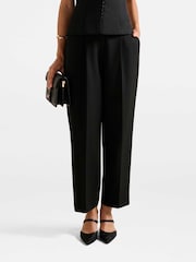 Forever New Black Felicity Barrel Leg Trousers - Image 2 of 5