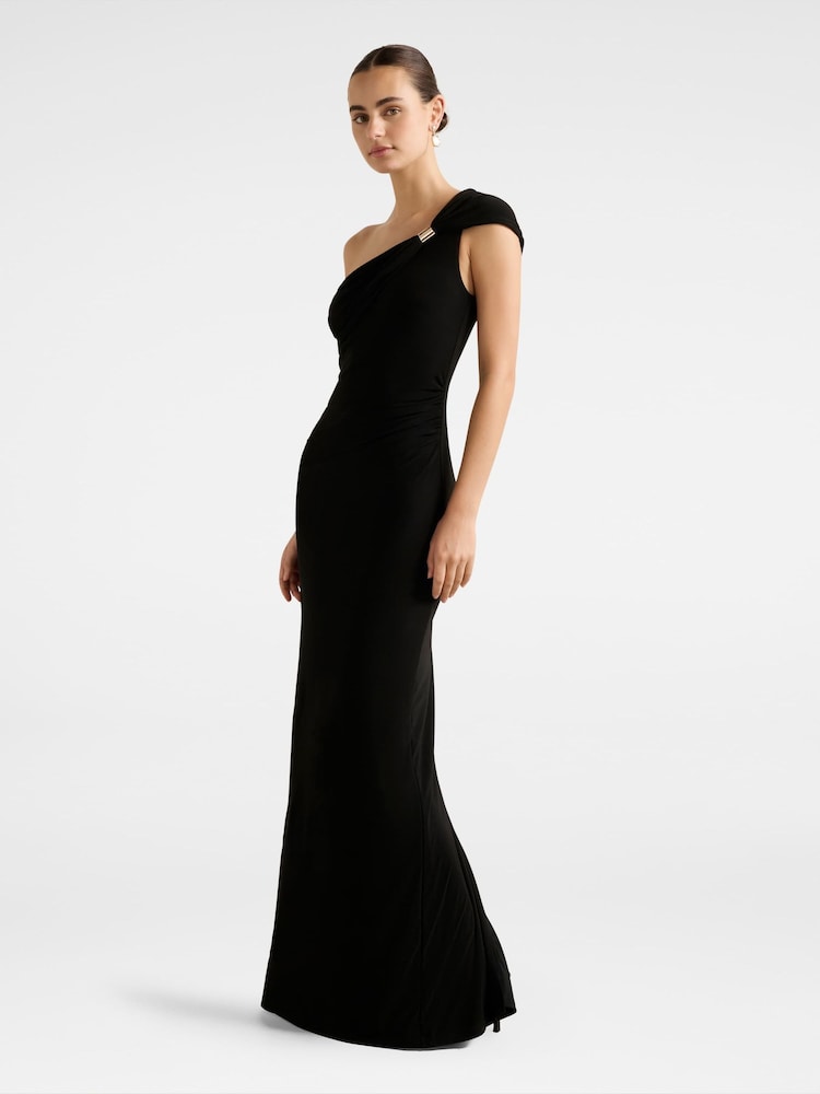 Forever New Black Robyn One Shoulder Jersey Maxi Dress - Image 4 of 4