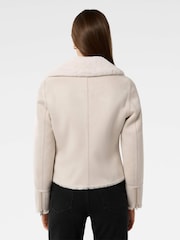 Forever New Cream Penny Faux Fur Aviator Jacket - Image 2 of 5