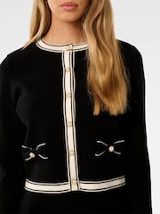 Forever New Black Cece Bow Detail Cardigan - Image 3 of 5